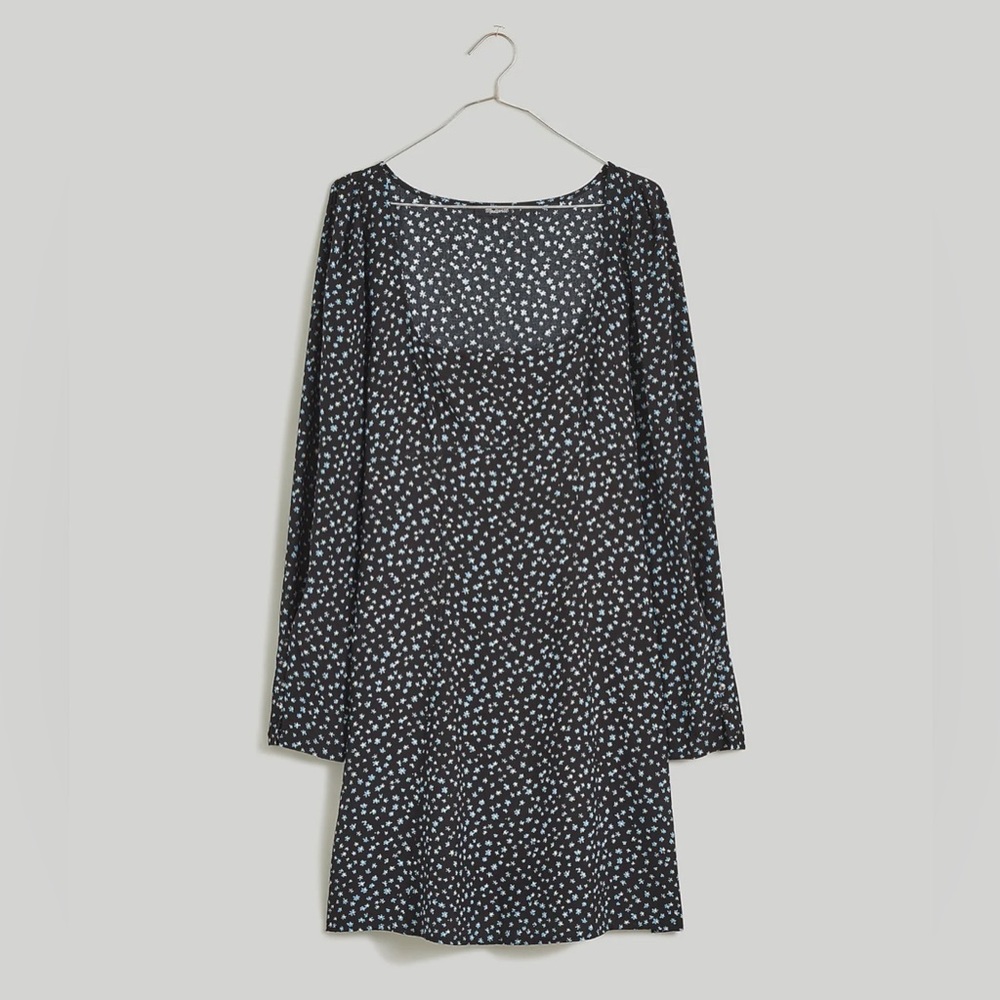 NWT Madewell Seamed Long-Sleeve Mini Dress in Ditsy Floral!!! - Picture 3 of 12